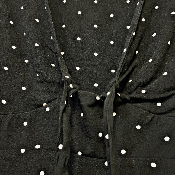 Free People All Yours Polka Dot Mini Dress A-Line 3/4 Sleeve V-Neck Oversized - Picture 10 of 11